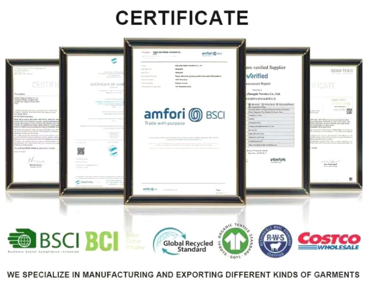 Men Military Style Jacket CERTIFICATE