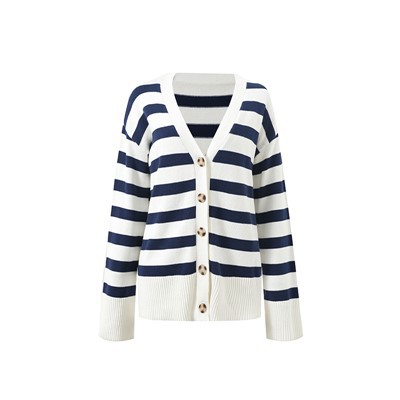 Kontrastse triibuga ülisuur kardigan