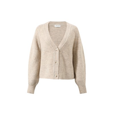Naiste kärbitud kootud kardigan